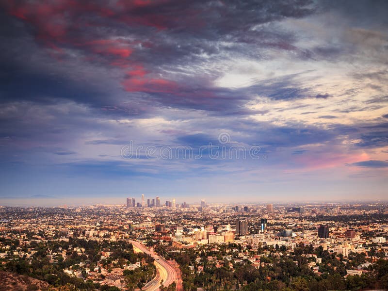 Los Angeles at sunset royalty free stock photography Los Angeles at sunset royalty free stock photography