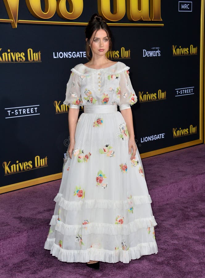 LOS ANGELES, USA. November 15, 2019: Ana de Armas at the premiere of `Knives Out` at the Regency Village Theatre..Picture: Paul Smith/Featureflash