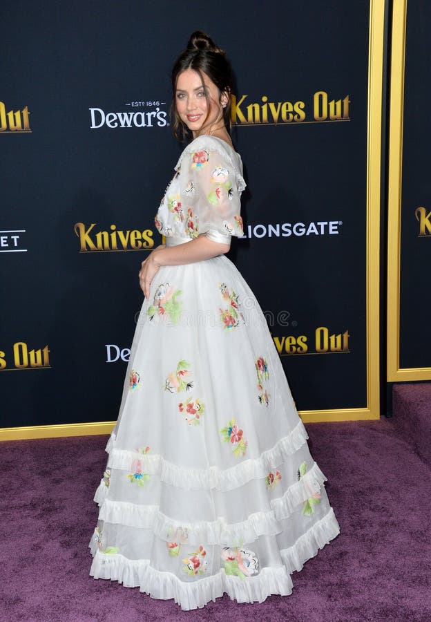 LOS ANGELES, USA. November 15, 2019: Ana de Armas at the premiere of `Knives Out` at the Regency Village Theatre..Picture: Paul Smith/Featureflash