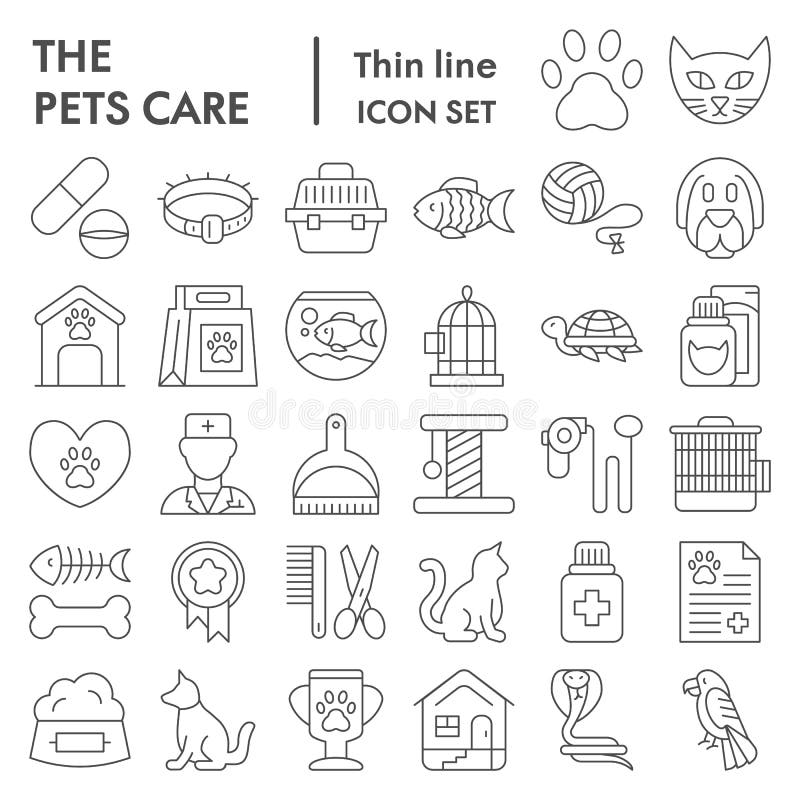 Los animales domésticos cuidan la línea fina sistema del icono, símbolos colección, bosquejos del vector, ejemplos del logotipo, libre illustration Los animales domésticos cuidan la línea fina sistema del icono, símbolos colección, bosquejos del vector, ejemplos del logotipo, libre illustration
