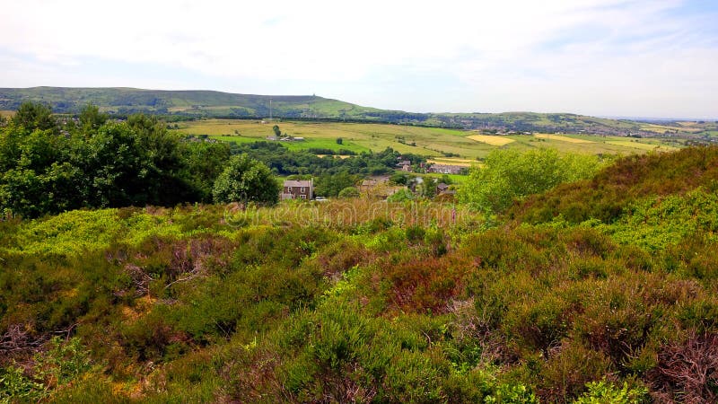Los campos en el penino del oeste amarran cerca de Darwen fotografía de archivo Los campos en el penino del oeste amarran cerca de Darwen fotografía de archivo