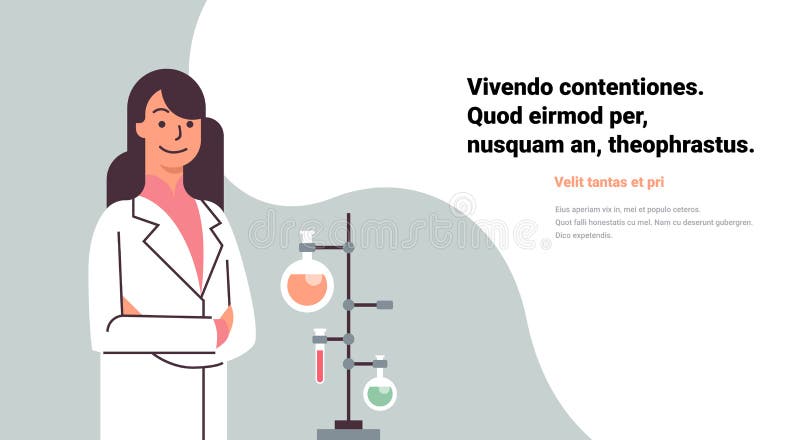 Los científicos de sexo femenino que trabajan el laboratorio que hace al investigador de la mujer del dropper del tubo de ensayo stock de ilustración Los científicos de sexo femenino que trabajan el laboratorio que hace al investigador de la mujer del dropper del tubo de ensayo stock de ilustración