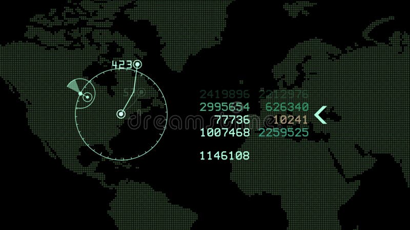 los datos globales de 4k GPS detectan el interfaz militar de la navegación GPS del radar del mapa de la tierra