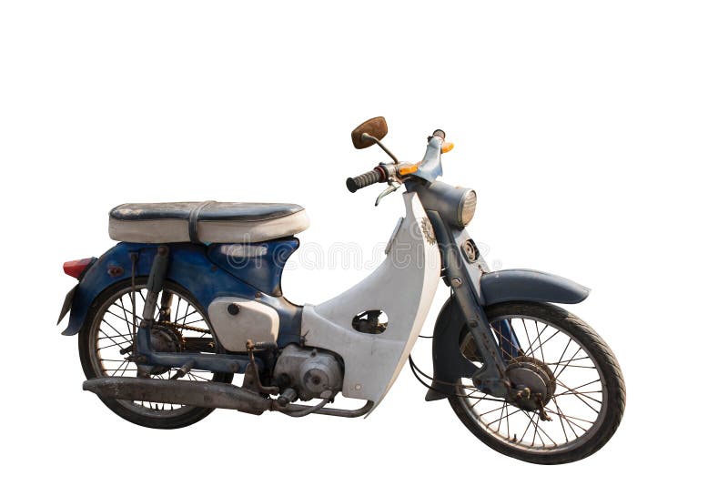 Los Di cortaron la motocicleta vieja en el fondo blanco, copian el espacio imágenes de archivo libres de regalías Los Di cortaron la motocicleta vieja en el fondo blanco, copian el espacio imágenes de archivo libres de regalías