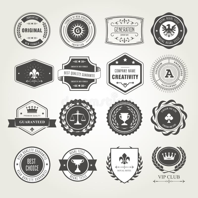 Los emblemas, las insignias y los sellos fijaron - los premios y los diseños de los sellos