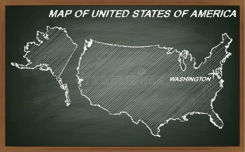 Los Estados Unidos de América en la pizarra libre illustration Los Estados Unidos de América en la pizarra libre illustration