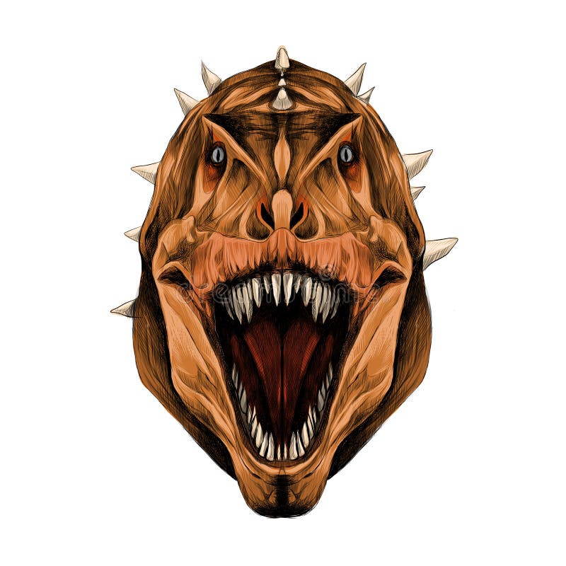 Los gráficos de vector abiertos del bosquejo de la boca de la cabeza del dinosaurio ilustración del vector Los gráficos de vector abiertos del bosquejo de la boca de la cabeza del dinosaurio ilustración del vector