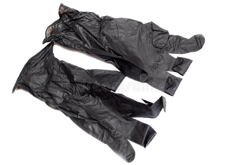 Los guantes médicos del látex negro se cierran para arriba, aislado imágenes de archivo libres de regalías Los guantes médicos del látex negro se cierran para arriba, aislado imágenes de archivo libres de regalías