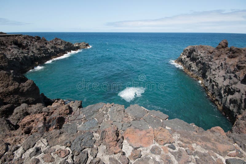 Los Hervideros, Lanzarote eiland, Spanje royalty-vrije stock fotografie Los Hervideros, Lanzarote eiland, Spanje royalty-vrije stock fotografie