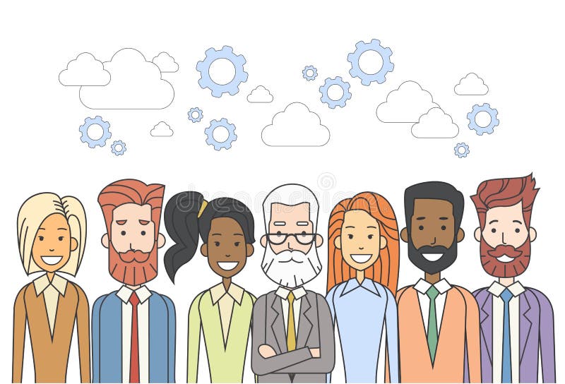 Los hombres de negocios agrupan concepto diverso del trabajo en equipo de los recursos humanos libre illustration Los hombres de negocios agrupan concepto diverso del trabajo en equipo de los recursos humanos libre illustration