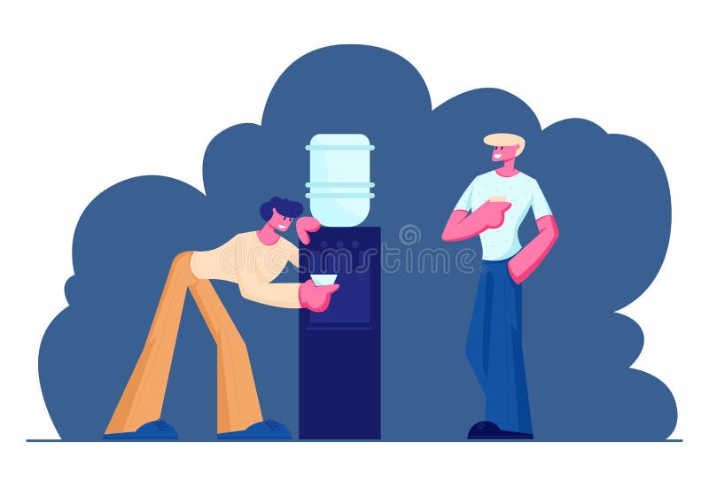 Los hombres de negocios se rompen en el trabajo Gente, colegas, oficinistas, amigos, café de consumición, té, agua del refrigerad stock de ilustración Los hombres de negocios se rompen en el trabajo Gente, colegas, oficinistas, amigos, café de consumición, té, agua del refrigerad stock de ilustración