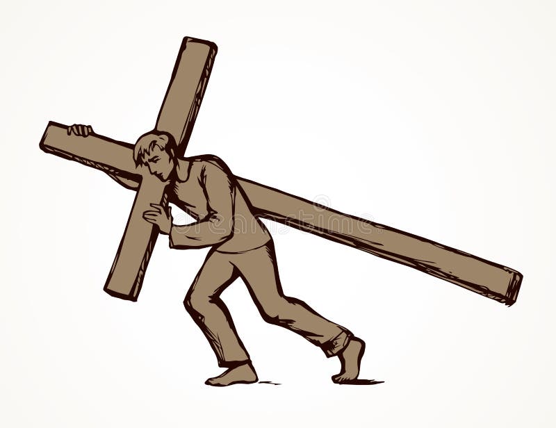 Los Hombres Llevan La Cruz. Dibujo Vectorial Ilustración del Vector - Ilustración de cristo, dolor: 190782058 Los Hombres Llevan La Cruz. Dibujo Vectorial Ilustración del Vector - Ilustración de cristo, dolor: 190782058