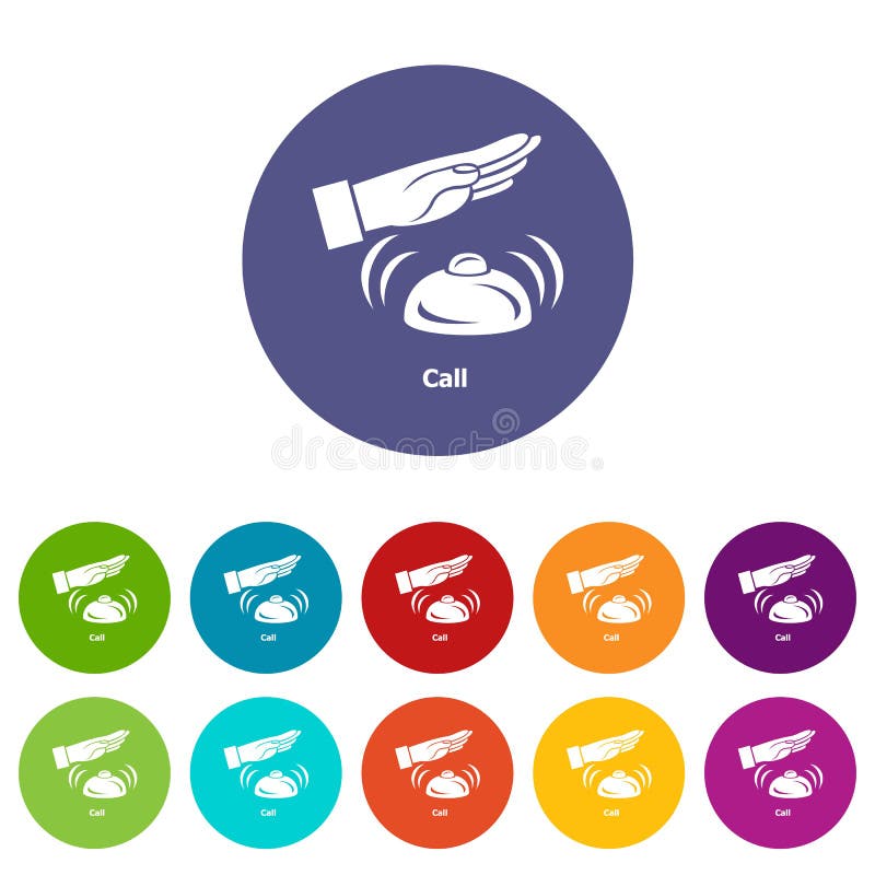 Los iconos de la campana del hotel fijaron color del vector ilustración del vector Los iconos de la campana del hotel fijaron color del vector ilustración del vector