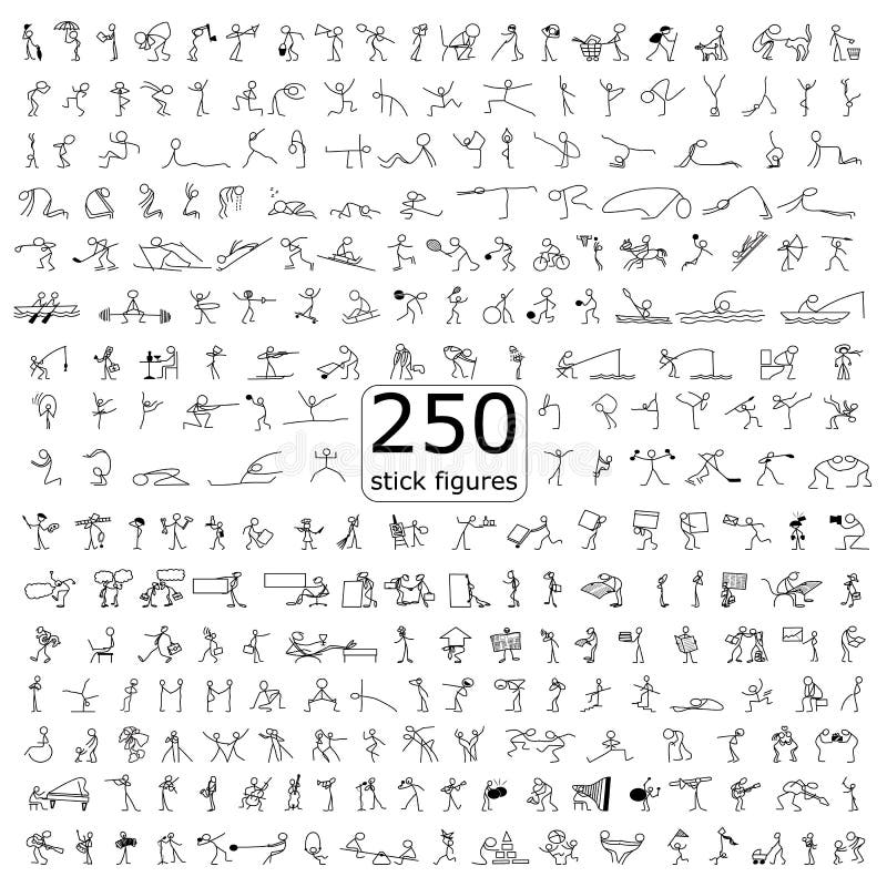 Los iconos de la historieta fijaron de figura del palillo de 250 personas del bosquejo pequeñas libre illustration Los iconos de la historieta fijaron de figura del palillo de 250 personas del bosquejo pequeñas libre illustration