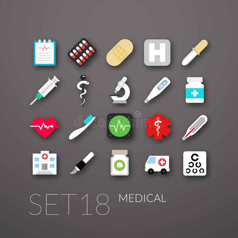 Flat icons vector set 18 - medical collection. Flat icons vector set 18 - medical collection.