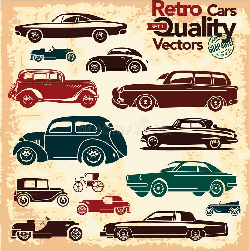 Los iconos retros de los coches fijaron 1 libre illustration Los iconos retros de los coches fijaron 1 libre illustration