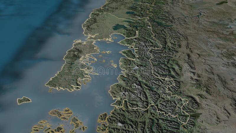 Los Lagos, Chile – delineado ilustração stock