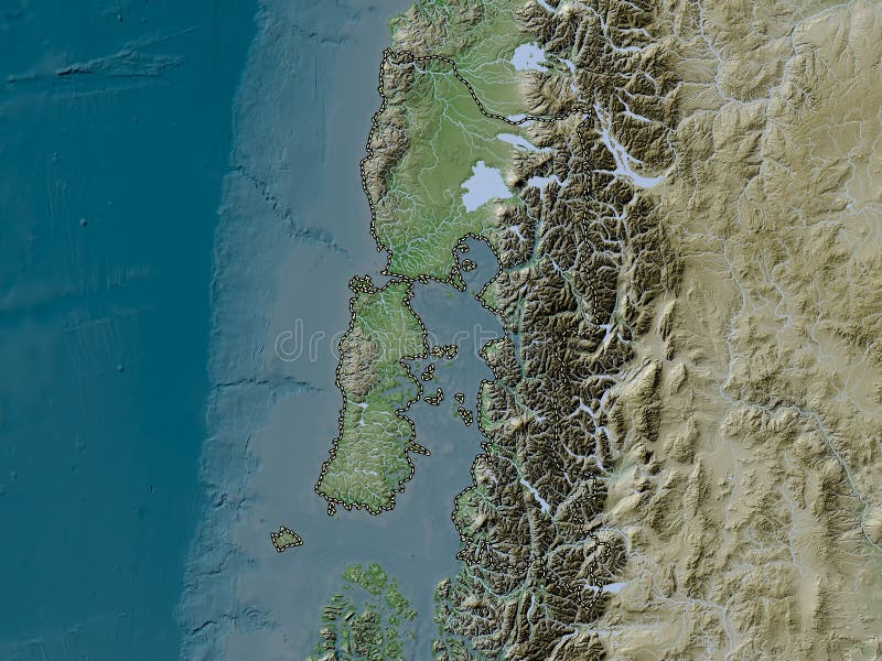 Los lagos chile. wiki. sem legenda ilustração royalty free