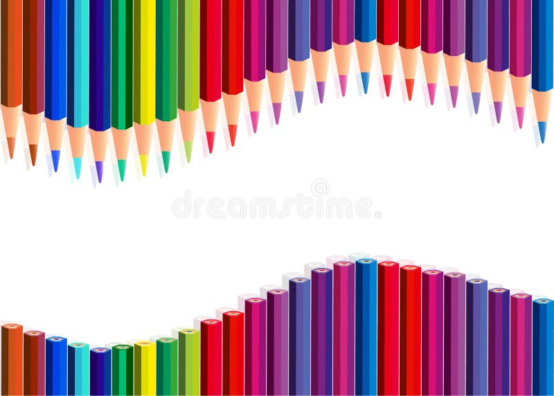 Los lápices del color agitan sobre blanco stock de ilustración Los lápices del color agitan sobre blanco stock de ilustración