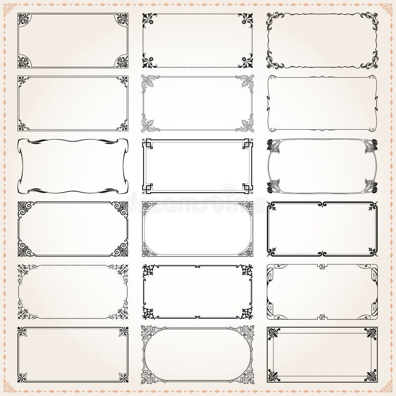 Los marcos y las proporciones decorativos del rectángulo 2x1 de las fronteras fijaron 4 libre illustration Los marcos y las proporciones decorativos del rectángulo 2x1 de las fronteras fijaron 4 libre illustration