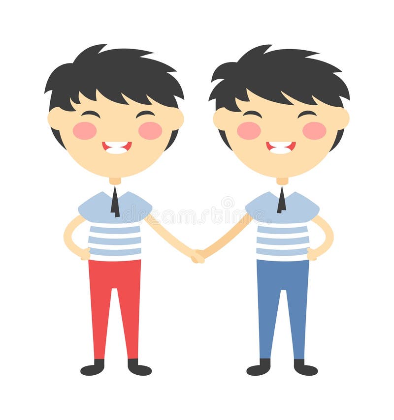 Twins kids holding hands and cute twins kids together. Twins happy kids holding hands boy and girl vector illustration. Twins brother and sister vector illustration. Twins kids holding hands and cute twins kids together. Twins happy kids holding hands boy and girl vector illustration. Twins brother and sister vector illustration