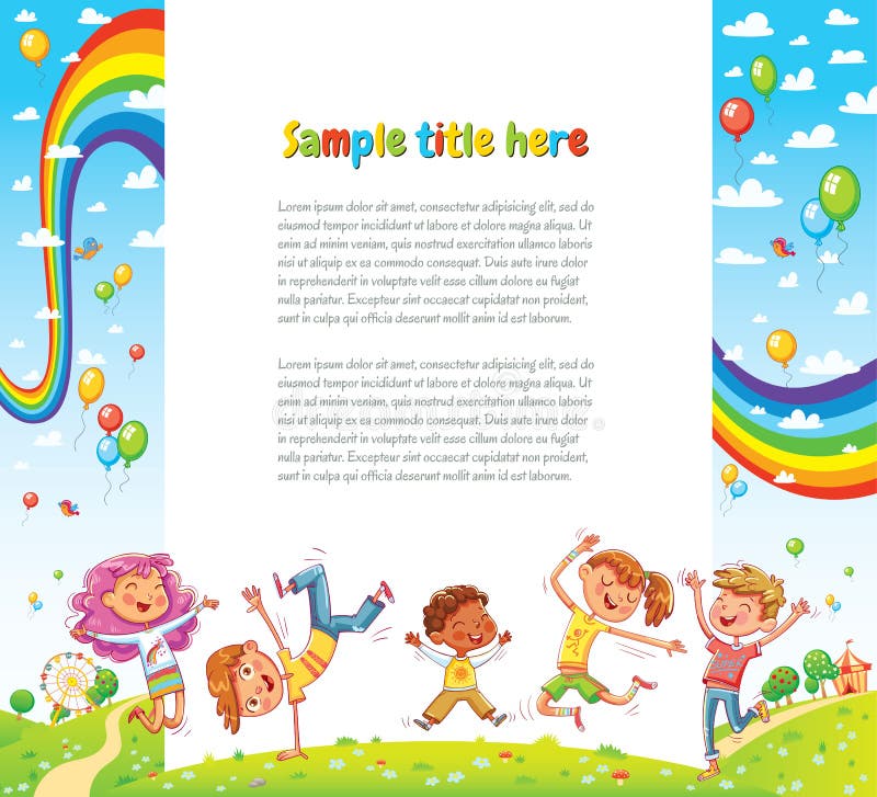Los niños van de fiesta para el diseño de la página web ilustración del vector Los niños van de fiesta para el diseño de la página web ilustración del vector