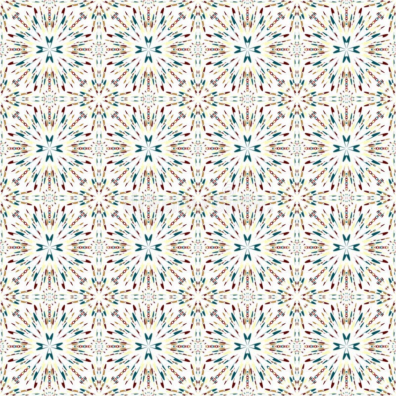Los objetos geométricos abstractos coloridos en un modelo inconsútil del fondo blanco vector el ejemplo stock de ilustración