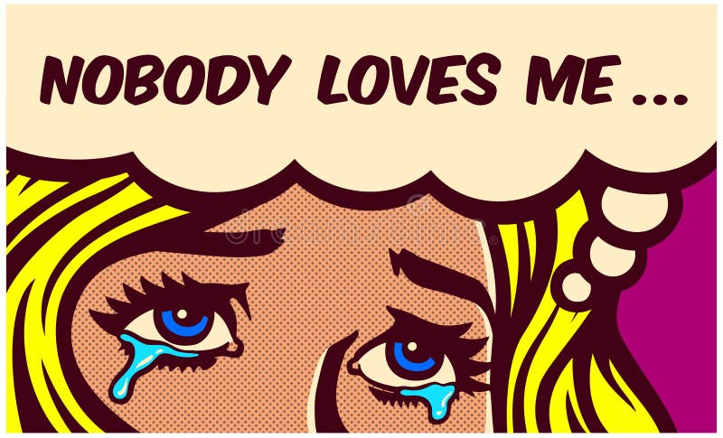 Los ojos que vierten los rasgones de los tebeos gritadores rotos tristes del estilo del arte pop de la muchacha hearted artesonan stock de ilustración Los ojos que vierten los rasgones de los tebeos gritadores rotos tristes del estilo del arte pop de la muchacha hearted artesonan stock de ilustración
