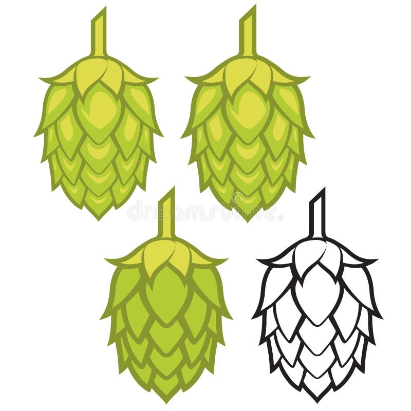 Los saltos vector el icono o el logotipo gráfico visual, ideal para la cerveza, la cerveza de malta, la cerveza inglesa, la cerve libre illustration