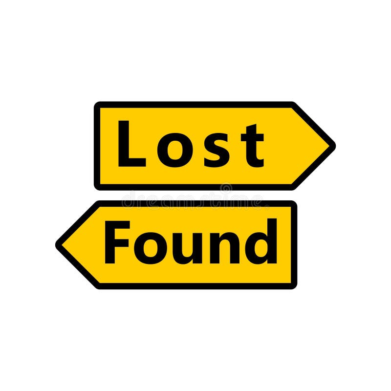 Lost and Found sign stock vector. Illustration of arrow - 142486018