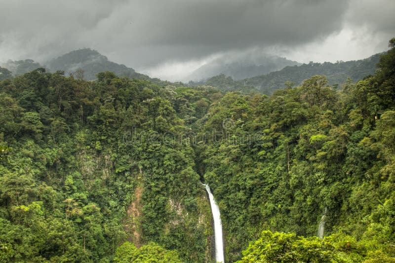 Losu Angeles Fortuna siklawa w Arenal parku narodowym, Costa Rica zdjęcie stock Losu Angeles Fortuna siklawa w Arenal parku narodowym, Costa Rica zdjęcie stock