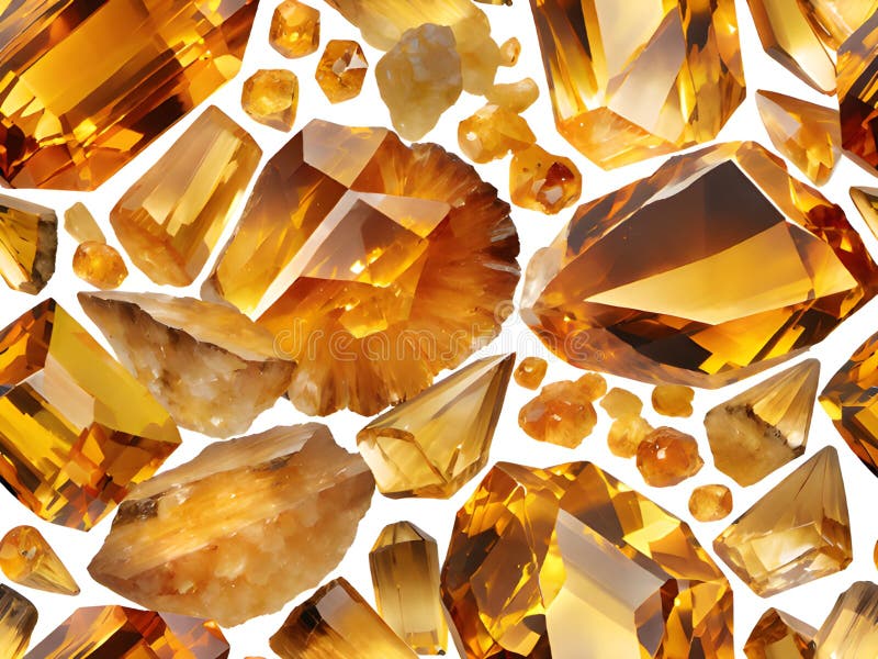 A lot of different colored crystals on a white background royalty free illustration