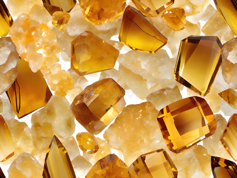 A lot of different colored crystals on a white background vector illustration