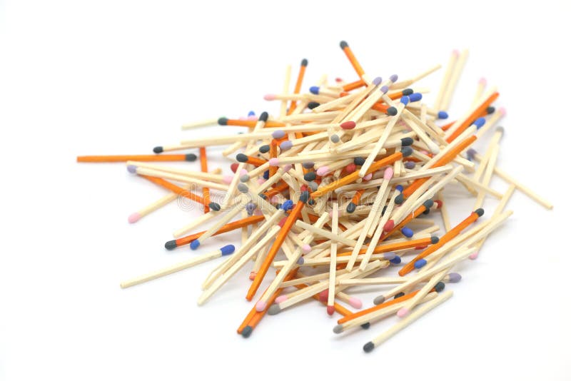 Different Type of Matches Isolated on White Background Stock Image
