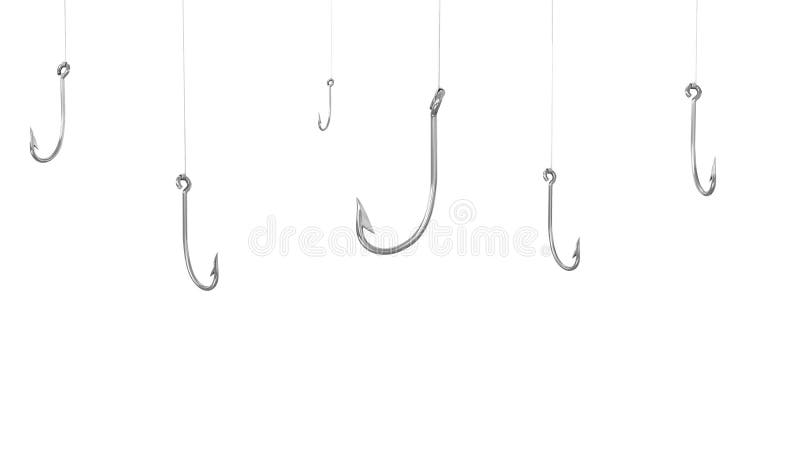 A lot of fishing hooks stock illustration. Illustration of hook - 23071392