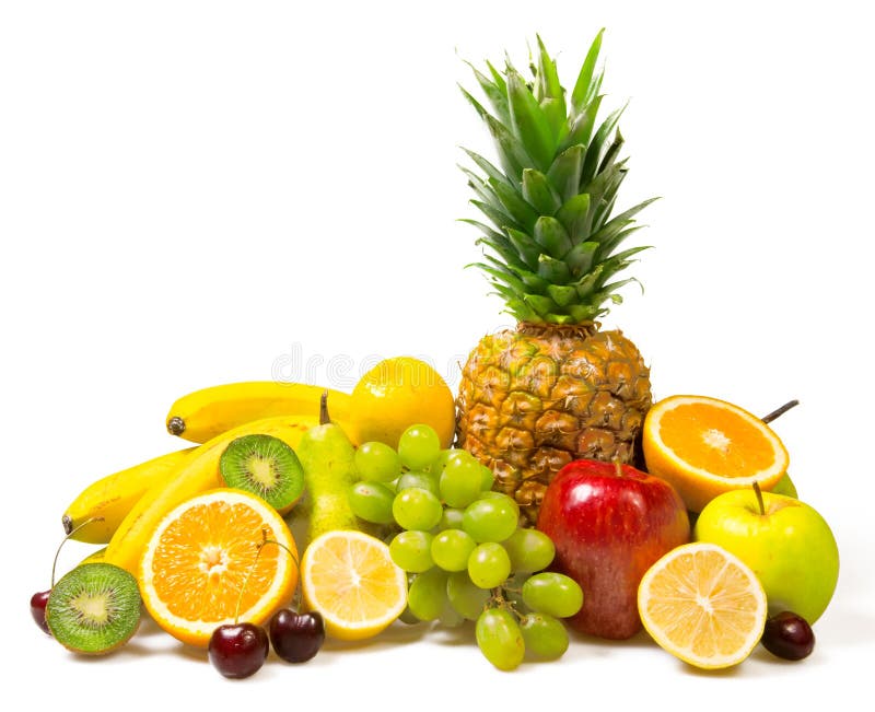 Lot of Fresh Fruits Isolated Stock Image Image of grapes, life 5846727