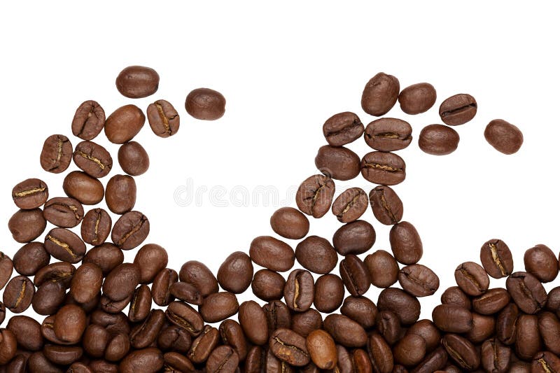 A Lot of Roasted Coffee Beans in a Placer, in the Form of Sea Waves