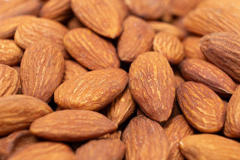 A Lot of Roasted Nuts Almond Macro Stock Photo Image of closeup