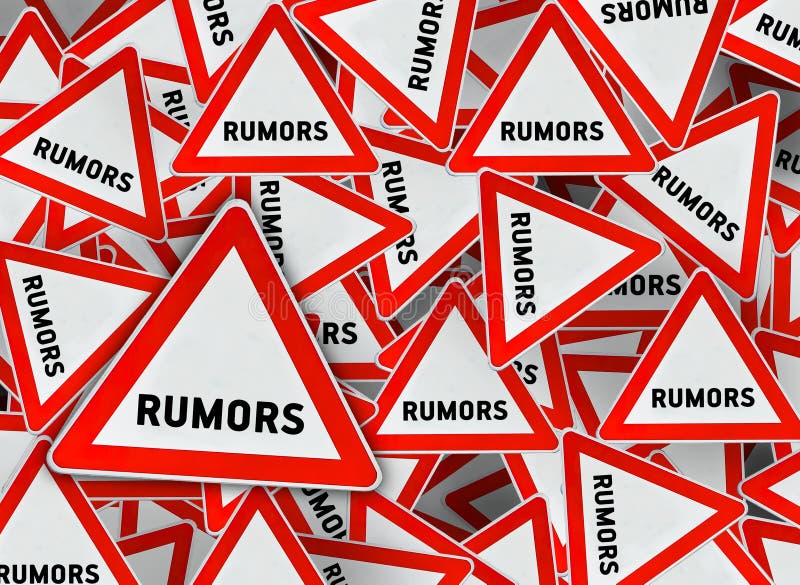 A lot of rumors triangle road sign royalty free illustration