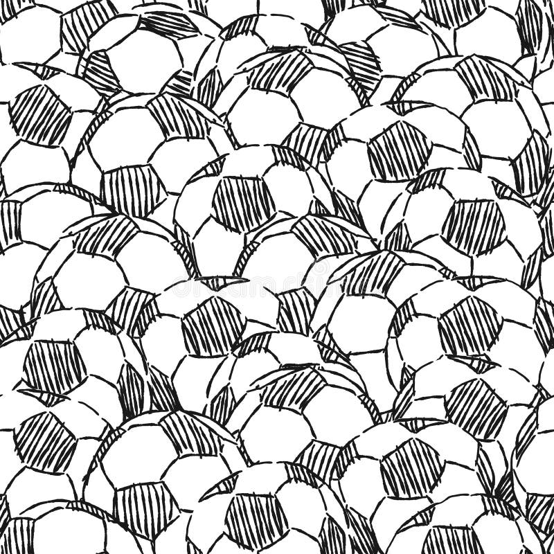 A Lot of Soccer Balls Scribbled. Background is Fill Over with Balls