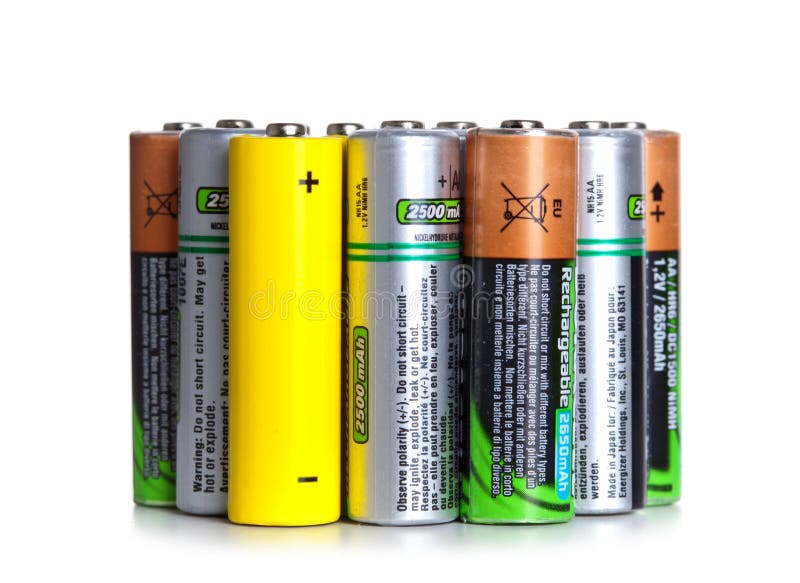 Lot of used batteries stock image. Image of generation 36617393