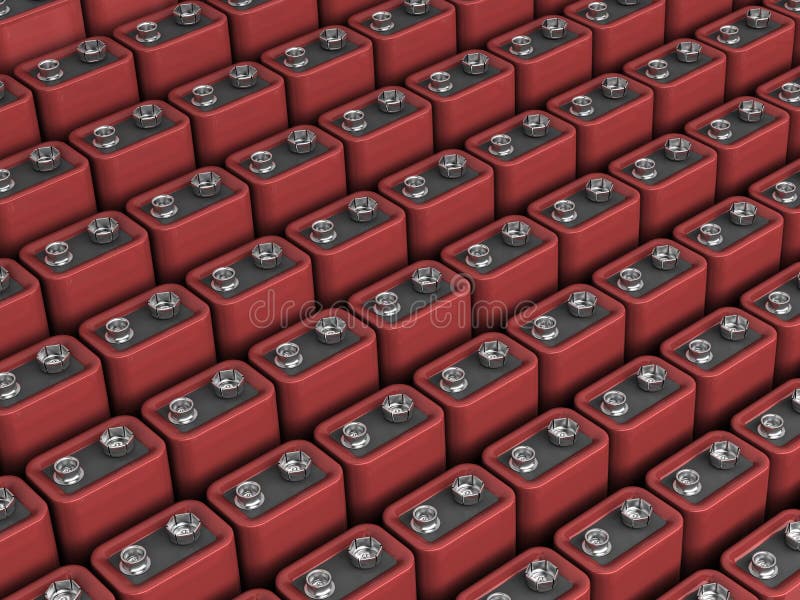 It is a lot of 9v battery - computer generated image (3D render)