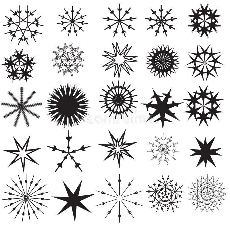 Lot of vector snow elements