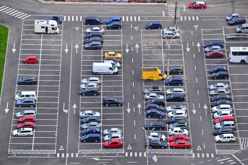 Lote de estacionamento de acima foto de stock Lote de estacionamento de acima foto de stock