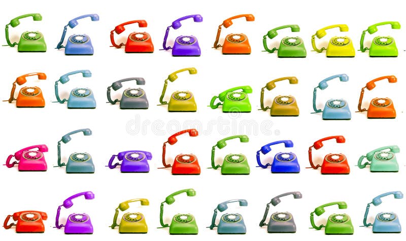 Lotes da soada dos telefones da cor ilustração do vetor Lotes da soada dos telefones da cor ilustração do vetor