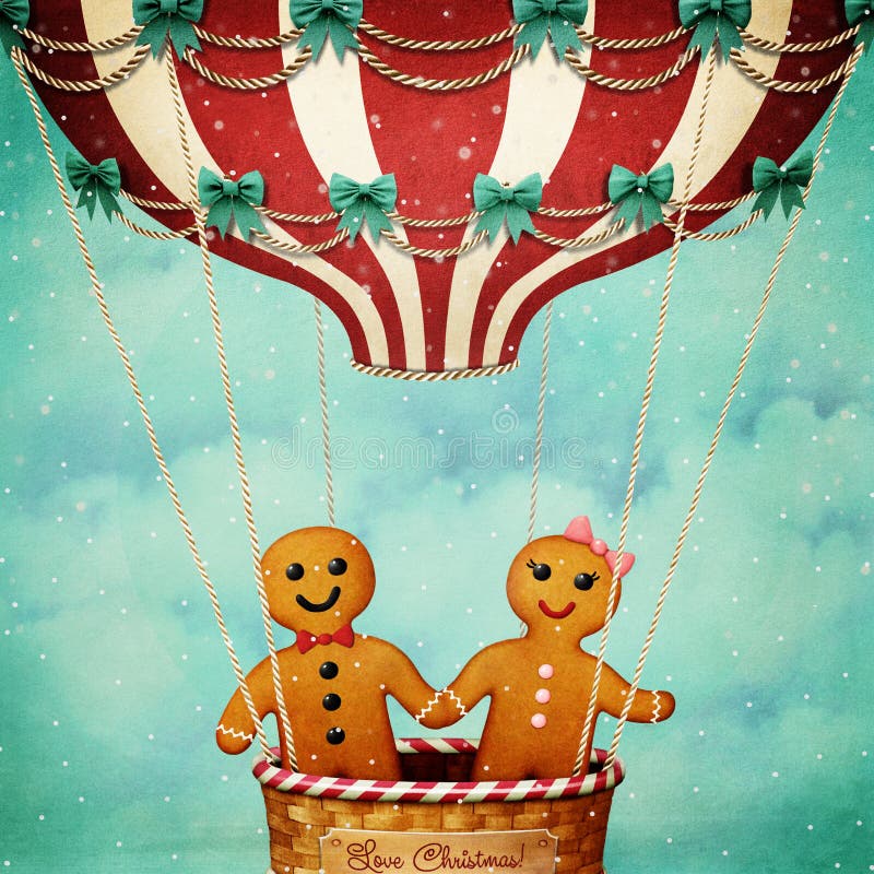 Lotniczego balonu boże narodzenia ilustracji Lotniczego balonu boże narodzenia ilustracji