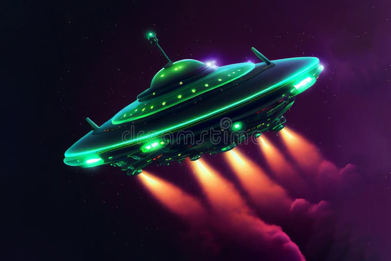 Lotny statek kosmiczny ufo z kosmosu fotografia stock