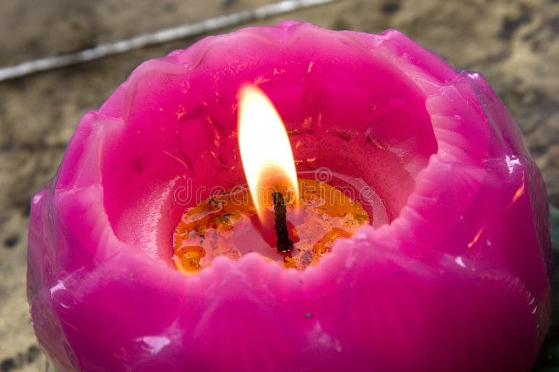 Lotus candle close up. Lotus candle close up