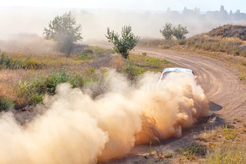 Lots of Dust Behind the Car