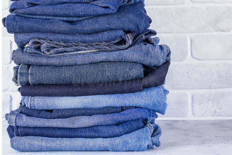 Lots of jeans stock image. Image of shelves, retail, background 2129871